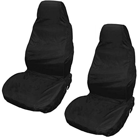 Xtremeauto® Waterproof Car Front/Rear Seat Covers Tear Resistant Fabric in Black (Front Black)