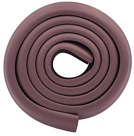 M2cbridge L Shape Furniture Table Edge Protectors Foam 2 m (Brown) | high density NBR bumper, 2m x 3.5cm x 1.2cm, easy cut