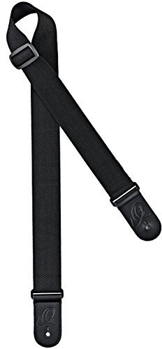 Ortega Guitars Gitarrengurt Länge Verstellbar - Akustik Gitarre / Bass, E-Gitarre, E-Bass - Nylon Straps Series - Nylon, Schwarz (ONS50STD-BK)