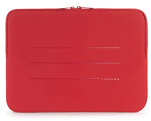 Tucano BFS1314-R Second Skin Segno Neopren-Hülle für Notebooks 13 Zoll bis 14 Zoll, MacBook Surface Netbook Rot