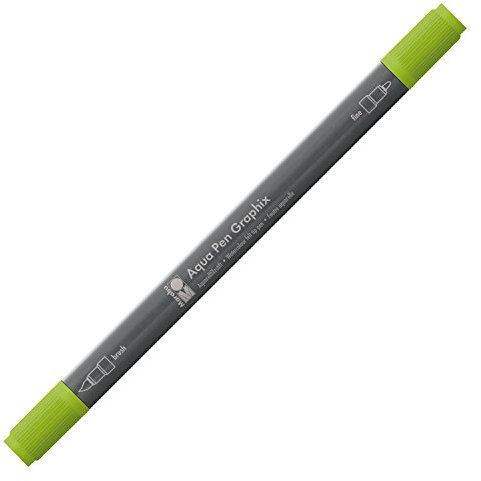 Marabu 01450003154 - Aqua Pen Graphix limette, Aquarellfilzstifte mit brillanter Farbe, wasserbasierte, lichtbeständige Pigmenttusche, mit Doppelspitze, aquarellierbar auf Aquarellpapier