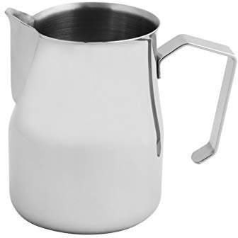 FMprofessional Milchkännchen 750ml, Milch Pitcher aus Edelstahl, Milchaufschäumen für perfekten Cappucino, (Farbe: Silber), Menge: 1 Stück