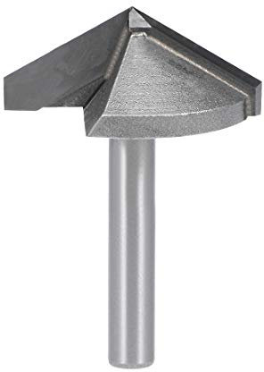 sourcing map 120 Degré V-Rainure Fraise Mèche 32mm Diamètre avec 6mm Tige Titane Acier Incisé V Fraise à Rainurer Gris