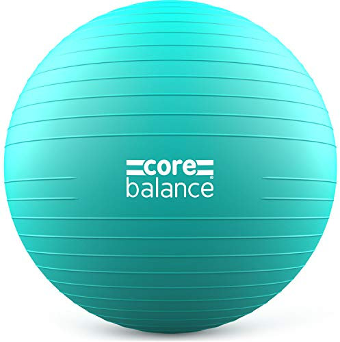 Core Balance Anti Burst Gym Ball, 45-85cm With Hand Pump (55cm, Teal)
