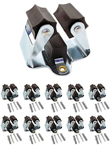 10x DER ROBUSTE Edelstahl Gerätehalter Besenhalter Wandhalter zur Aufbewahrung der Gartengeräte rostfrei Werkzeug Halter Garten Wandbefestigung Gartengeräte-Halter Angel Klemmfix Outdoor Garage