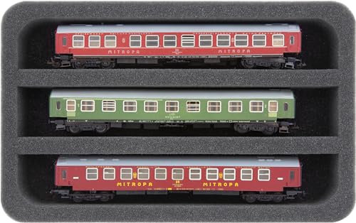 Feldherr Schaumstoffeinlage Spur TT - liegend - 3 Stege für Modelleisenbahn - HS040A001