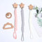 3 Stück Schnullerkette, Schnullerband Baby Schnullerketten Clips Baumwolle Schnullerband, Mit Edelstahl Klemmen für Unisex-Baby (Stern)