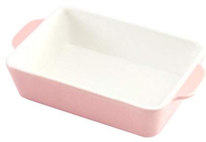 Cabilock Ceramics Baking Dish Ceramic Bakeware Rectangular Lasagna Pans Baker for Cooking Cake Dinner Kitchen Microwave Oven Oven Tray Pottery Baking Utensils Pink