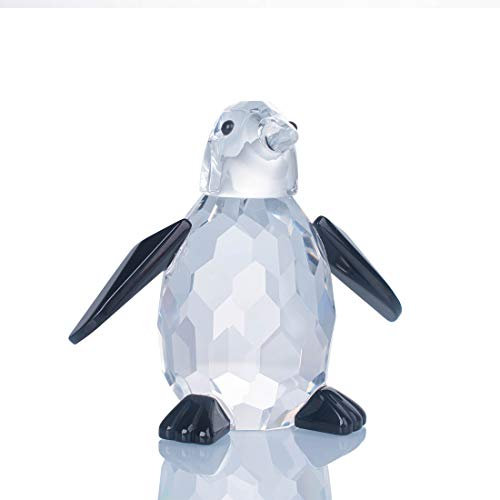 LONGWIN Figuras de pingüino de cristal, coleccionables, figuras de animales de cristal, adornos de decoración de escritorio