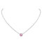Suplight Damen Mondstein Kette Silber 925 Geburtsstein Oktober Turmalin Runde Anhänger mit pink Zirkonia Mädchen Kristall Schmuck Accessoire für Freundin Ehefrau Schwester