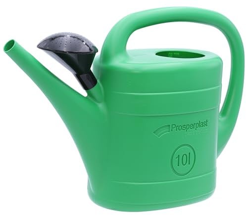 Agrarflora Gießkanne Spring 10 Liter, grün - Kunststoff-Gießkanne, Gartengießkanne - Blumengießkanne mit Abnehmbarer Gießbrause - für Blumen Garten Pflanzen & Bewässerung