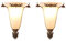 WRMING Innen Wandleuchte Messing Vintage Wandlampe Antik Landhaus Flurlampe Schlafzimmer Nachttischlampe E27 Glas Retro Wandbeleuchtung für Küche Wohnzimmer Treppen Restaurant (2 Stück)