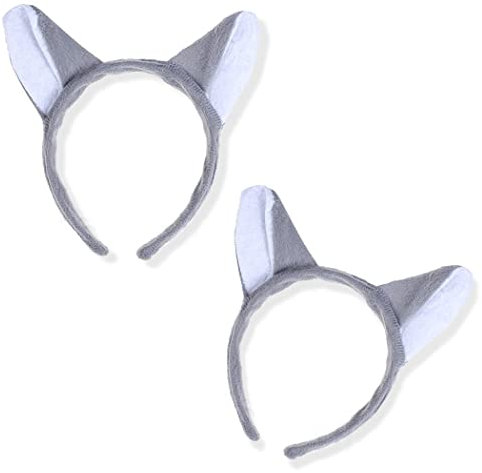 She's Shining Haarreif mit Wolfsohren für Cosplay, Grau, 2 Stück