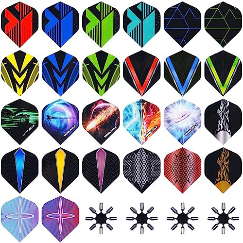 WIN.MAX Standard Dart Flights 30 Sätze 90 PCS pro Packung für Soft/Steel Tip Dartpfeile Spiele (78 Stück)