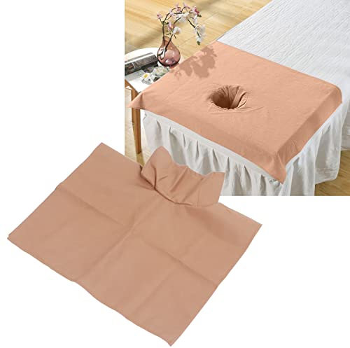 Brrnoo Massageliege Laken mit Gesichtsloch für universelles Schönheitsbett, Couchbezug, atmungsaktiv, weich, für Spa, Schönheits und Gesichtssalon (Leicht gebräunt)
