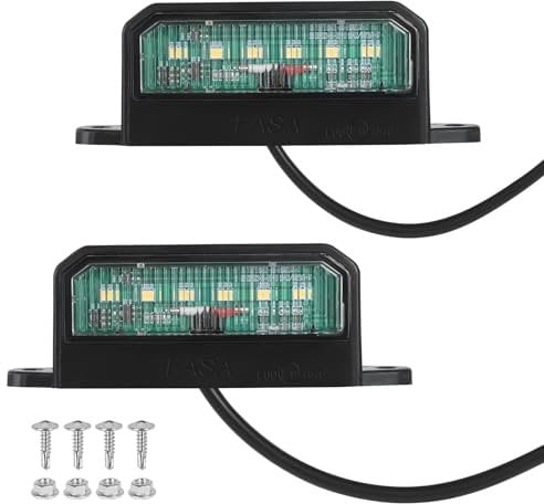 AOHEWEI 2 x LED-Kennzeichenleuchten Hinten Kennzeichenleuchten 12~24V Wasserdicht Perfekt Für LKW-LKW Oder Boot