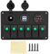 Panneau de Commutation, 12V 24V 6 Gang Car Boat Marine LED Panneau de Commutateur à Bascule Double USB Voltmètre Allume-cigare(Vert)