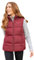 Mountain Warehouse Astral Womens Padded Gilet - Water Resistant Ladies Bodywarmer, Detachable Hood Vest, Microfibre Insulation - Best for Outdoors, Sports, Gym, Spring Summer Dark Red Women's Size 22