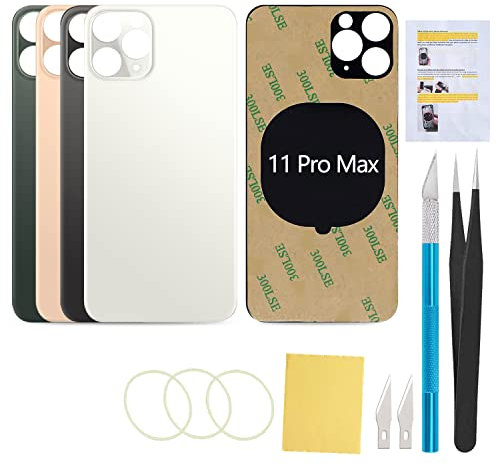 UooFide Back Screen Glass Case Replacement Compatible with iPhone 11 Pro Max 6.5 Inches All Carriers with Installation Manual + Repair Tool Kit (Matte Silver)