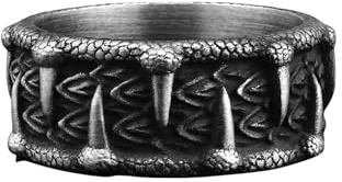BySilverStone Jewelry The Dragon Teeth And Scale Handgefertigter Herren-Bandring Aus Sterlingsilber, Drachen-Gothic-Ring, Stapelbarer Biker-Ring, Gothic-Schmuck, Erinnerungsgeschenk