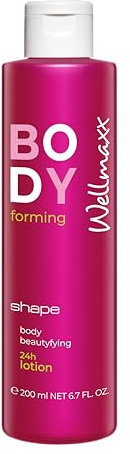 WELLMAXX shape body beautyfying 24h lotion - Anti-Aging Feuchtigkeitspflege, Körperlotion, mit Koffein, für jeden Hauttyp geeignet, dermatologisch getestet, 200 ml