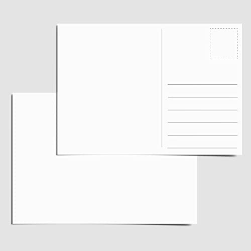 Pack of 50 Plain Postcards Postcard A6 White Cards Blank Postcards for Schools, Businesses, Blank Mailable Postcards Papa Prints®