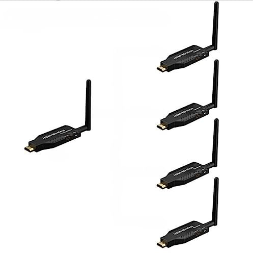 Extension HDMI sans fil Plug and Play 50M sans fil HDMI émetteur et 4 récepteurs 1080P HD 5G WiFi pour ordinateur portable à la télévision (1 TX à 4 RX)