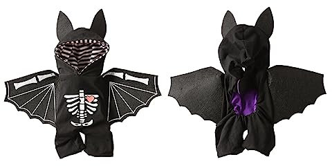 Hundebekleidung für Haustiere Halloween Haustier FFnny Fledermaus Verwandlung in eine Katze Hundefest Lustige Verwandlung in EIN Kostüm Hund Pullover Hund (Black, M)