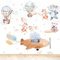 43 Pcs Flugzeug Tier Wandtattoo, Abnehmbar Tiere DIY Karikatur Wandsticker, Niedlich Kinderzimmer Wandaufkleber, Flugzeug Tier Wandtattoo für Schlafzimmer Wanddeko