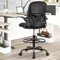 Primy Chaise de bureau ergonomique, réglable en hauteur, avec accoudoirs rabattables et support lombaire réglable avec anneau de repose-pieds, chaise familiale pivotante (noir)