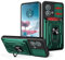 carinacoco Case for Motorola Edge 40 Neo, with Slide Camera Cover+Rotating Finger Ring Stand+Removable Card Holder Anti-Scratch Military Grade Shockproof Rugged Hard Armour Cover, Green