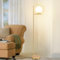 ZMH Lampadaire Salon Moderne Lampadaire industriel doré avec interrupteur à pied Métal Design en verre blanc Lampe de sol E27 Vintage Câble 2M pour chambre à coucher bureau chambre d'enfant