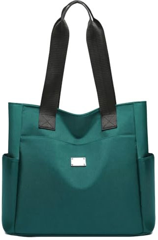 URAQT Tasche Damen Umhängetasche, Wasserdichte Nylon Handtasche mit Mehreren Taschen Reißverschluss Großer Kapazität Tote Bag Damen Handtasche Schultertaschen für Schule Arbeit Reisen Einkaufen