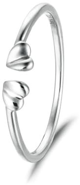 Ayoiow Weißgold Ringe Frauen 9K Liebe Verlobungsringe für Damen