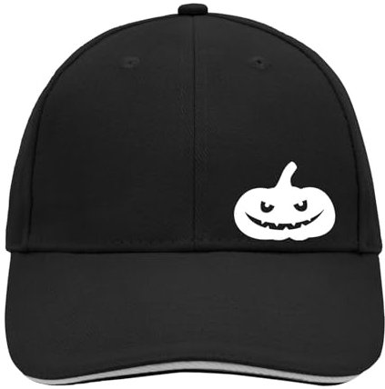 Huuraa Cappy Mütze Halloween Kürbis Pumpkin Geschenk Black/Light Grey Halloween Kürbis Präsent
