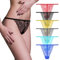 AUYAO Strings et Tangas Femme, Lot de 6 Strings en Dentelle Femme, Sous-Vêtements ans Couture String Ficelle Taille Basse, Culotte Invisible Femme, Lingerie String Sport Femme(1 Élastiques-XL)