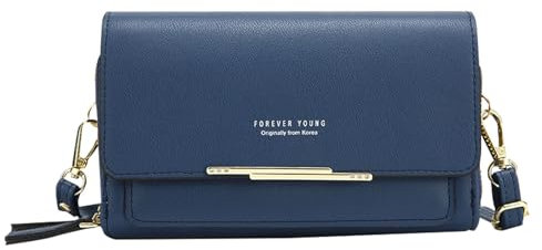 Billard Taschen Mit Netz Umhängetasche, Geldbörse, reine Farbe, einfache Tasche, koreanische Version der modischen Umhängetasche, Damentasche Taschen Gurt (Blue, One Size)