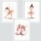 Originalys Ballerinas | 3x A4 Poster | Mädchenzimmer & Babyzimmer | Ballerinas | Sanft Rosa Töne | Deko Poster für Kinder | DIN A4 (Rahmen NICHT enthalten)