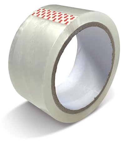 JeeJaan® 1 rouleau de ruban adhésif transparent 48 mm x 66 m – Adhésif puissant, ruban transparent pour un emballage sûr, idéal pour un stockage à long terme
