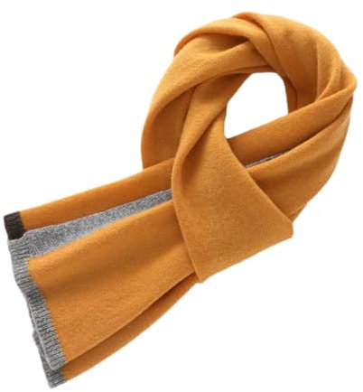 Adhdyuud Patchwork-Schal, Winter-Strickschal, Damen, Outdoor, lässig, warmer Schal, senfgelb, One size