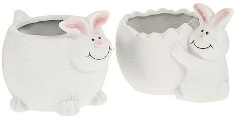 BESPORTBLE 2stücke Blumentopf Für Sukkulenten Keramik Übertopf Kreativer Kaninchen-Topf Gartenaccessoires Für Zuhause Und Büro