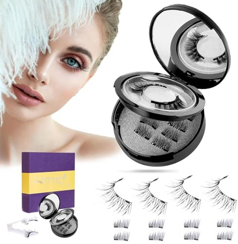 Magnetic Eyelashes Natural Look Best Magnetic Lashes Magnetic Eyelashes with Applicator 3D False Eyelashes Magnetic no Eyeliner Reusable Magnetic Eyelashes no Glue Need Magnetic Lashes for Party Gift