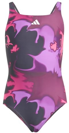 adidas Mädchen TIE DYE V-Back Swimsuit Kids, Aurora Black/White, 13-14 Years