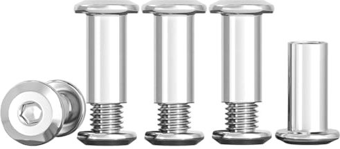 Drenky Viti Di Collegamento Dado A Manicotto M4 In Acciaio Inox A2 V2A Dado A Manicotto M4x20mm Per Mobili, Armadi, Tavole Di Legno, 10 Pezzi (10 x Viti Per Mobili, 10 x Dado A Manicotto)
