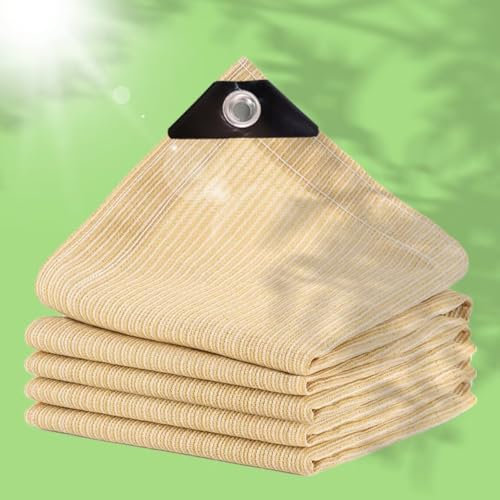 Beige Shade Netting with Grommets for Outdoor Pergola Roof Car Cover 90% Shading Rate Garden Privacy Protective Screens Customizable Size (2.4m x 2.5m)