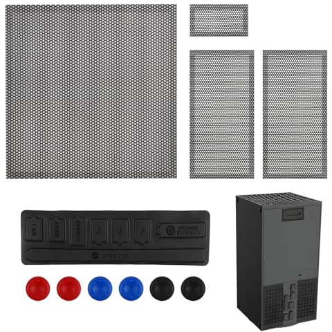 Dust Cover for Xbox Series X Game Console, Dust Protector Vent Cover Dustproof Case with 6 Joystick Caps 4 PVC Dust Filters and 8 Silicone Dust Plugs for USB/HDMI Port, Enhanced Console Longevity