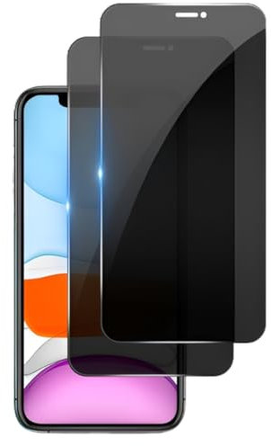 Privacy Screen Protector for iPhone 11/XR 6.1-Inch, Anti-Spy, Full Coverage, Tempered Glass, 2-Pack, Scratch & Impact Resistant