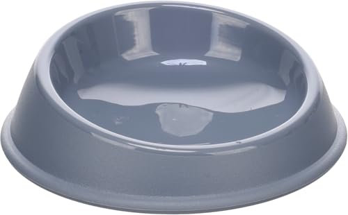 Flamingo Gamelle pour la Nourriture et l'eau Pandor Rond Gris pour Chats - 15x4,5cm 100ml - Durable, Pratique et Élégante