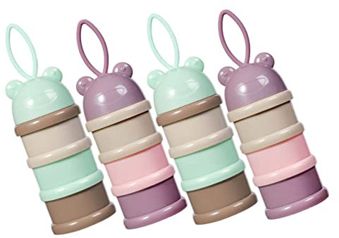 MOBUTOFU 4stücke Milchpulverbehälter Für Junge Mädchen Mit Drei Fächern Tragbar Und Praktisch Für Milchpulver Snacks Obst Und Andere Lebensmittel Mit Verschließbaren Deckeln Und