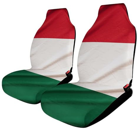 LMHLDSC Autositzbezüge, vollständiger Schutz, Sitzkissenbezug, Italien-Flagge, rutschfest, passend für die meisten Autos